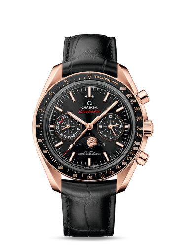 Omega Speedmaster Moonphase Chronograph Master Chronometer Sedna Gold / Black